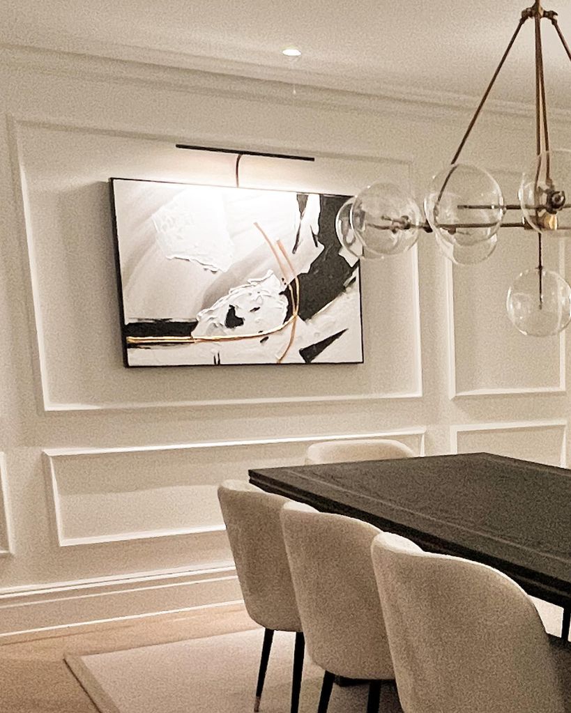 Mark and Michelle's dining room is neutral and airy