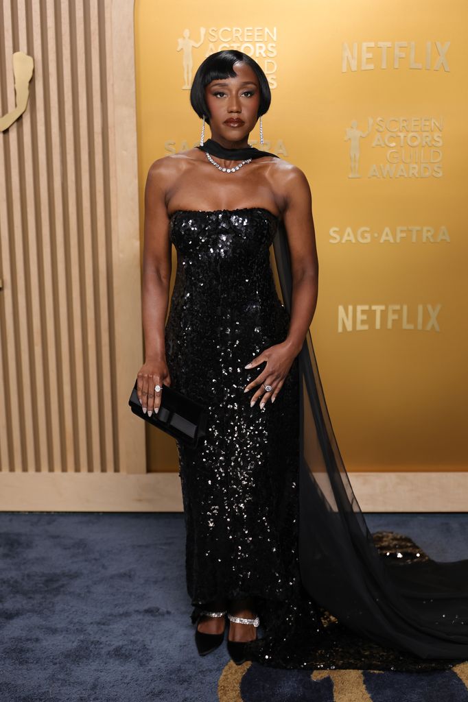 Nana Mensah attends the 31st Annual Screen Actors Guild Awards at Shrine Auditorium and Expo Hall on February 23, 2025 in Los Angeles, California.  (Photo by Neilson Barnard/Getty Images)