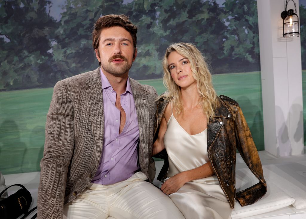 Brandon Sklenar and Courtney Salviolo at Ralph Lauren RTW Spring 2025 as part of New York Ready to Wear Fashion Week on September 5, 2024 in East Hampton, New York