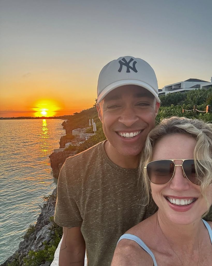 Amy Robach and T.J. Holmes pose for a selfie taken at Rock House at Turks & Caicos, shared on Instagram