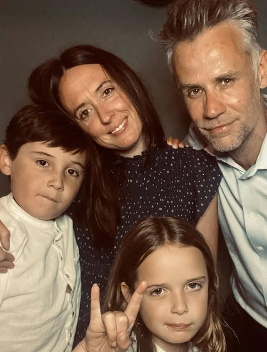 Richard Bacon with his wife and family