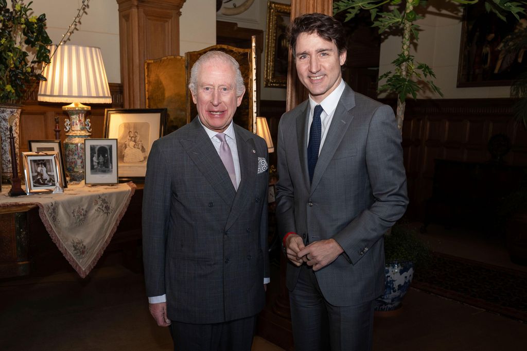 King Charles met Canadian Prime Minister Justin Trudeau at the Sandringham Estate in Norfolk on Monday