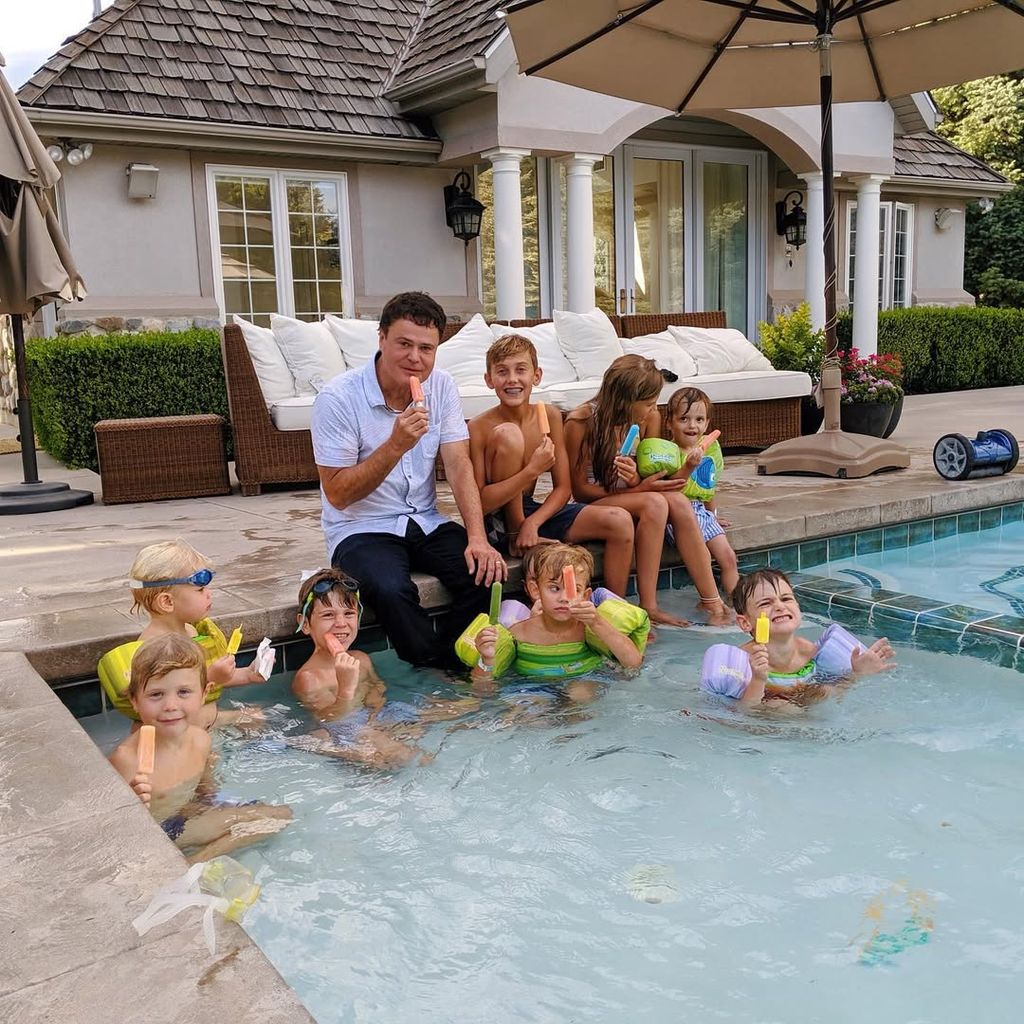 Donny's grandchildren love his swimming pool