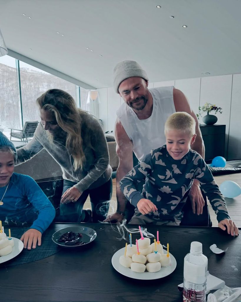 Chris Hemsworth and Elsa Pataky tend to their sons Tristan and Sasha on their 11th birthday in Japan, shared on Instagram