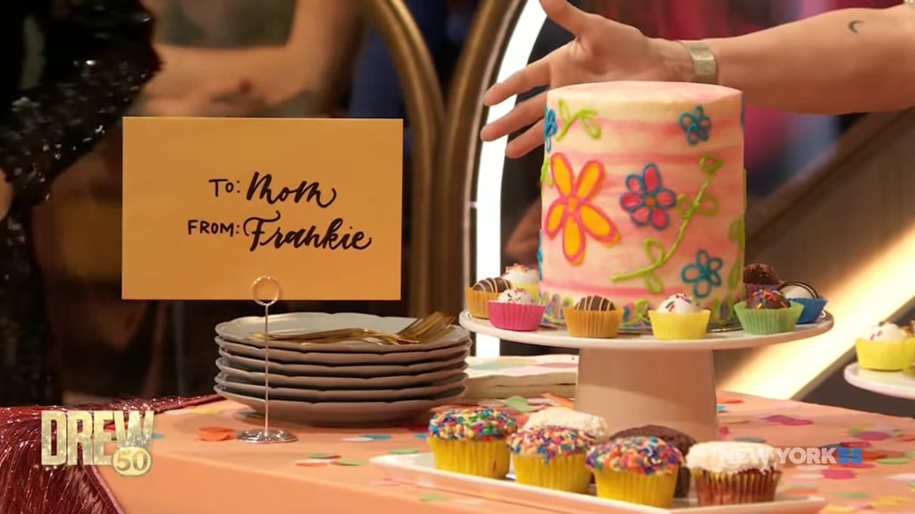 Drew Barrymore presented with cakes designed by her daughters Frankie and Olive on "The Drew Barrymore Show" on Friday, February 21