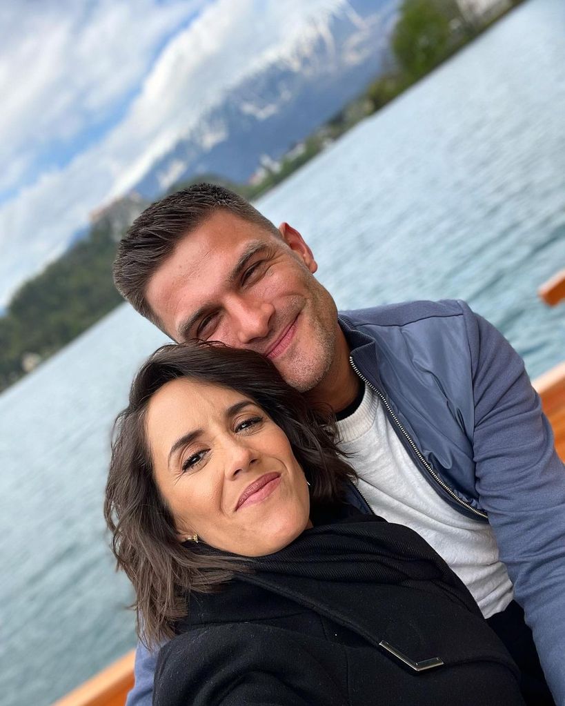 Janette and Aljaz pictured on Lake Bled 