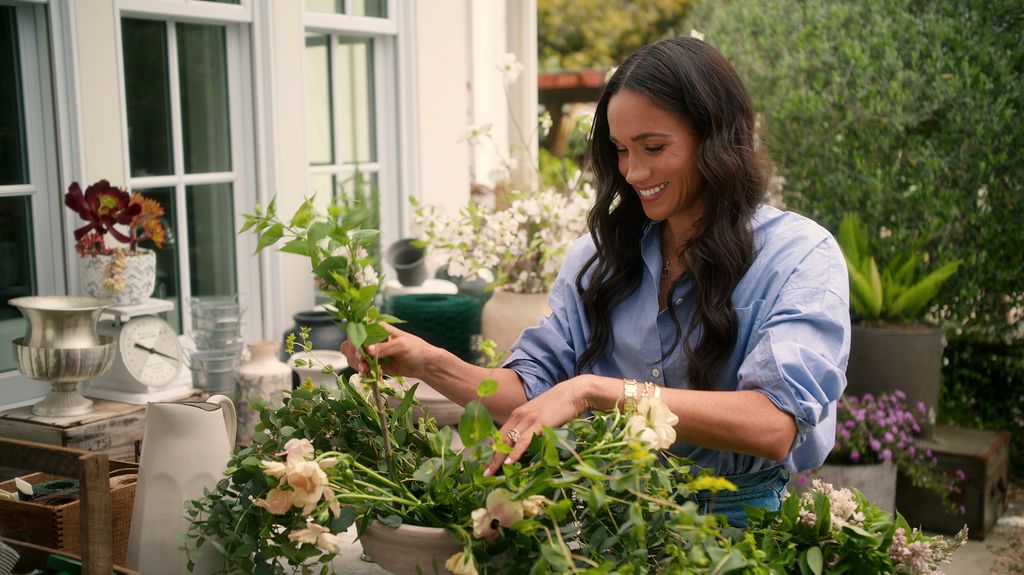 Meghan, Duchess of Sussex in episode 106 of With Love, Meghan flower arranging