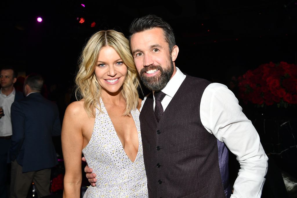 rob mcelhenney and kaitlin olson smiling for camera