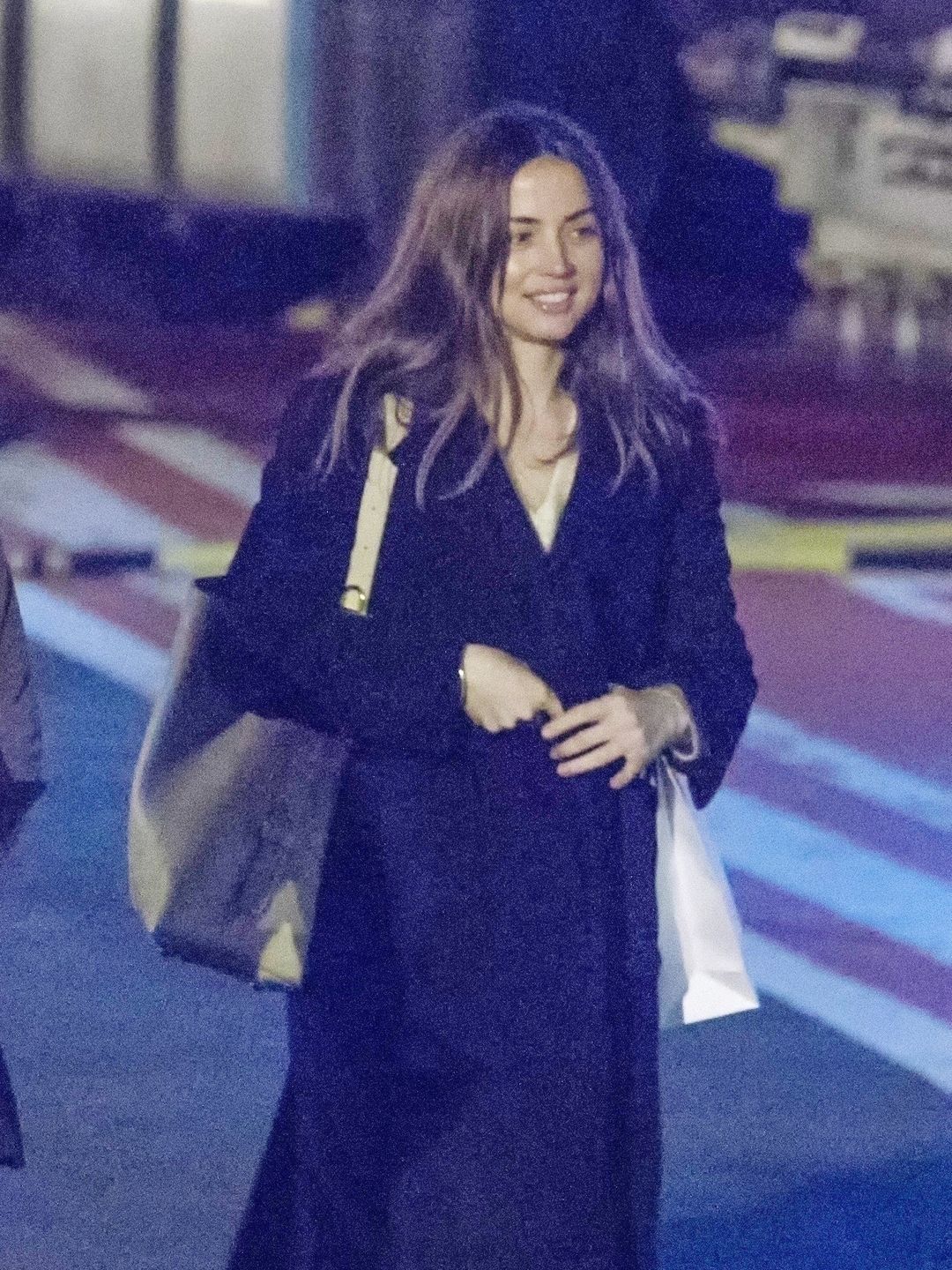 ana de armas in winter coat 