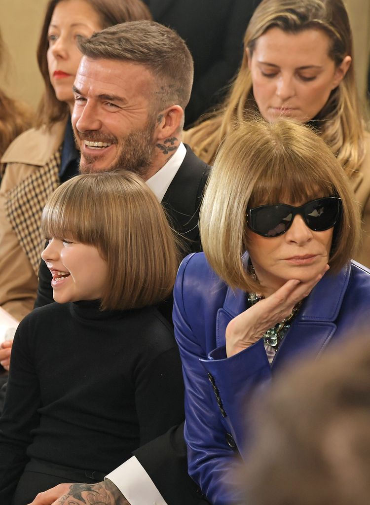 Harper Beckham sporting her sleek bob alongside Anna Wintor in 2019