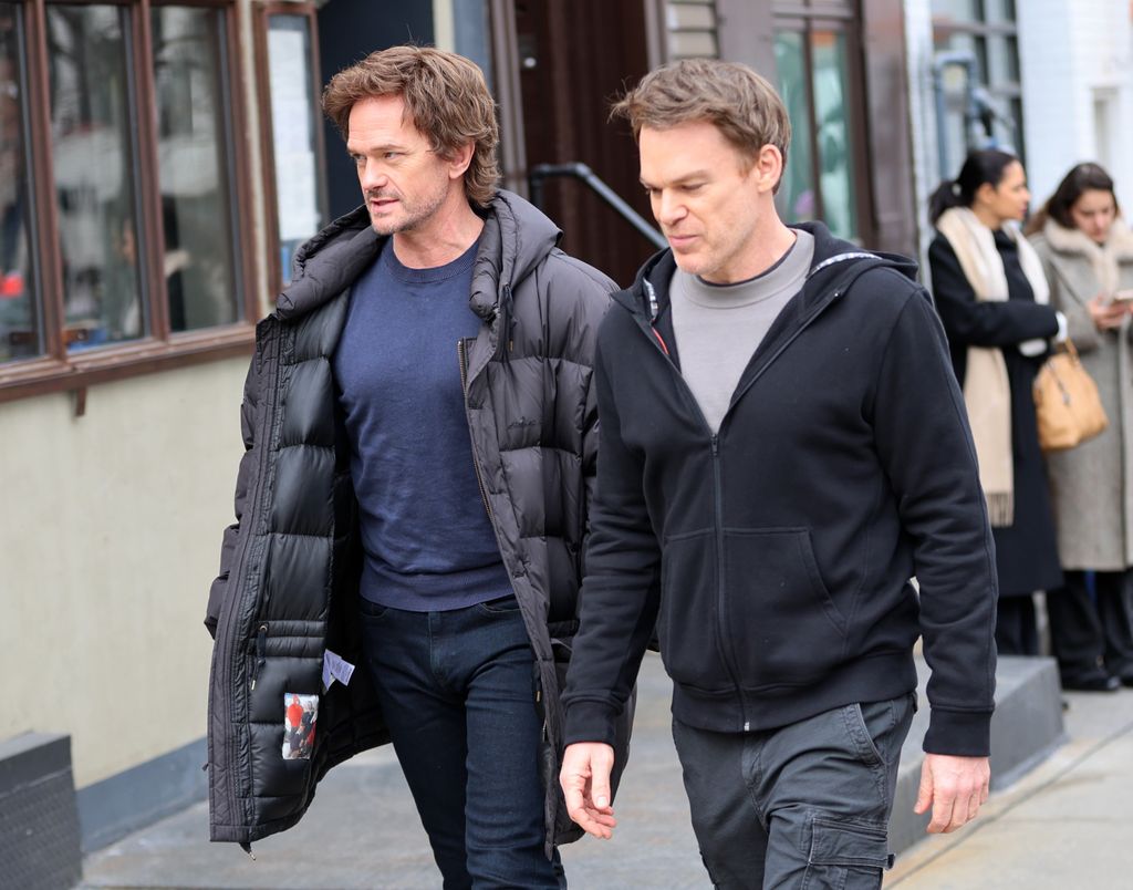 The 51-year-old filmed on set with Michael C. Hall