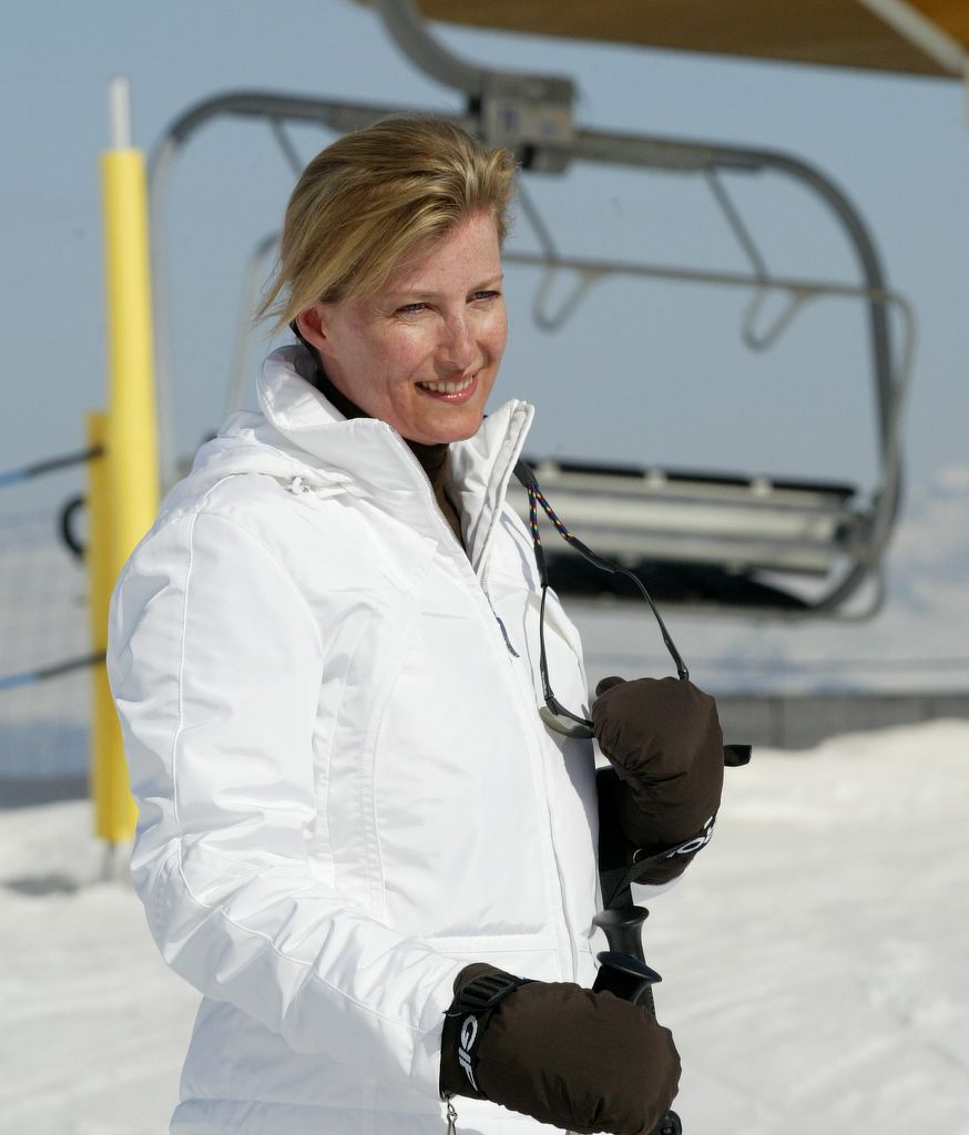 Duchess Sophie on a ski slope in Meribel in March 2005