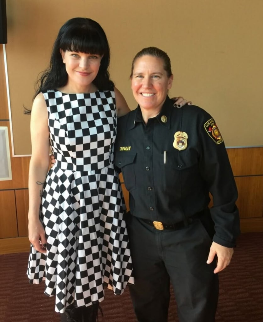 Photo shared by Pauley Perrette on Instagram with former LAFD Chief Kristen Crawley