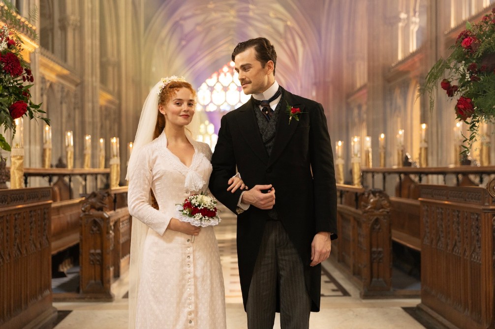 Millie Gibson and Joshua Orpin in The Forsytes