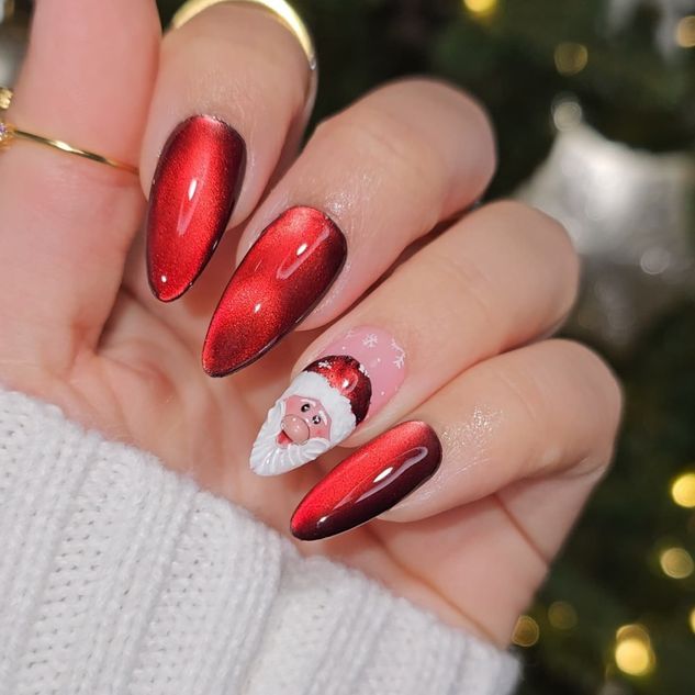 _dreamynails1_ christmas cat eye nails
