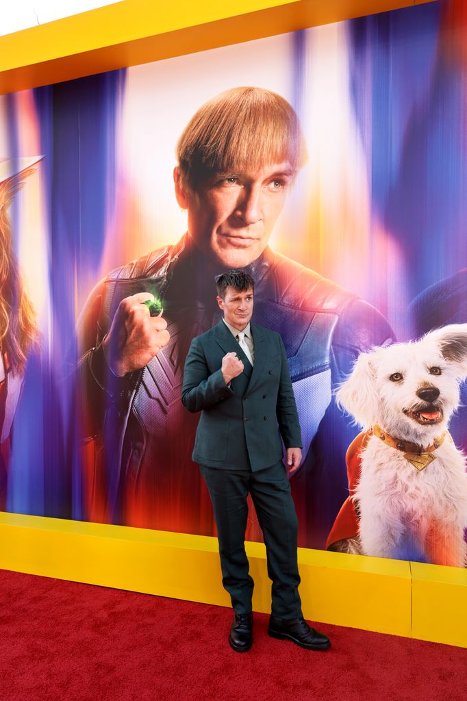 Nathan Fillion seen at the Los Angeles Premiere of Warner Bros. "Superman" at TCL Chinese Theatre on July 07, 2025 in Hollywood, California.