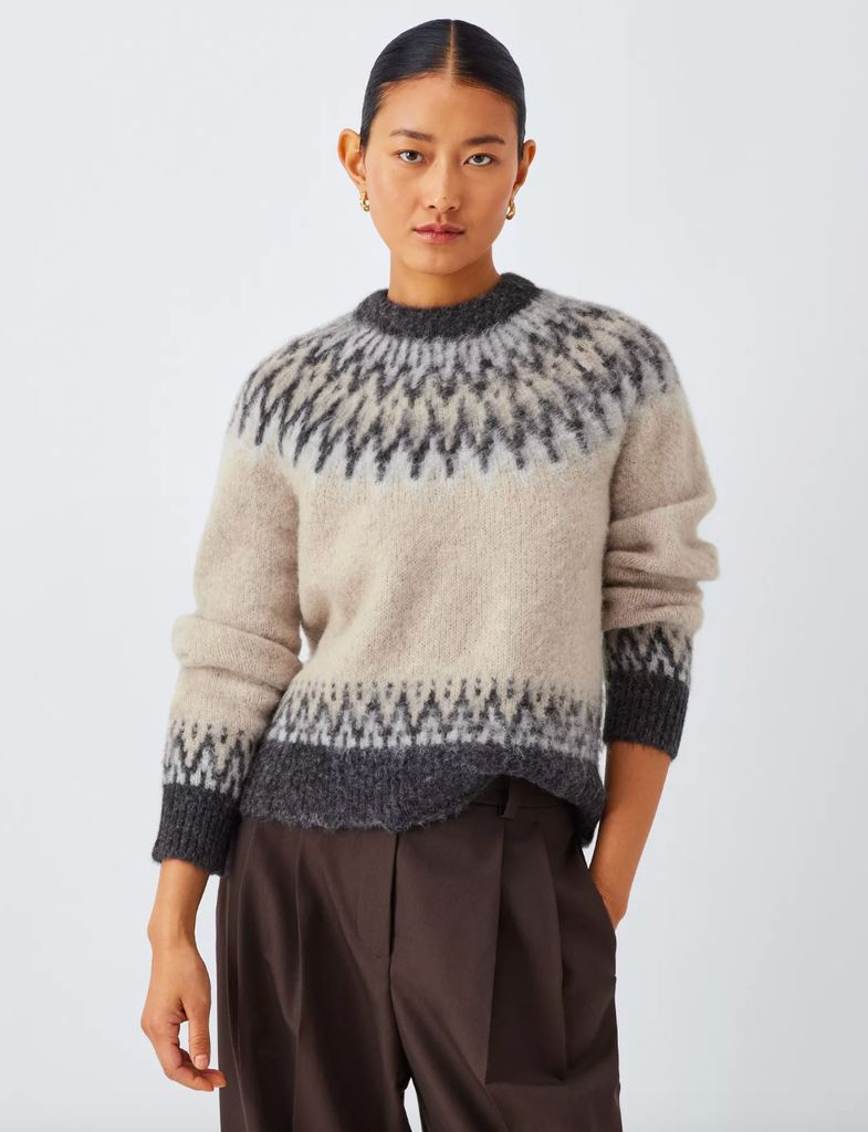 John Lewis Alpaca Wool Blend Fair Isle Knit Jumper