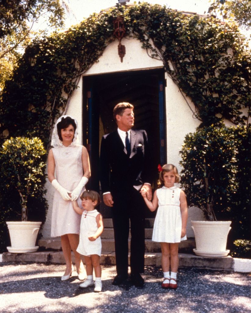14th April 1963:  John Fitzgerald Kennedy with his wife Jacqueline, and their children Caroline and John Jnr 