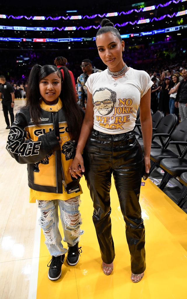 kim kardashian north west nba game