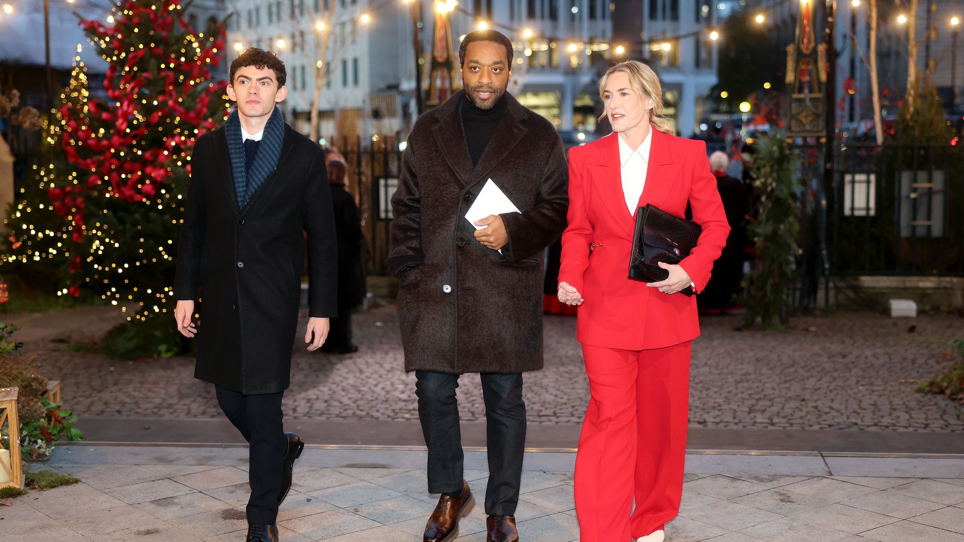 Joe Locke, Chiwetel Ejiofor and Kate Winslet attend the 'Together At Christmas' Carol Service 