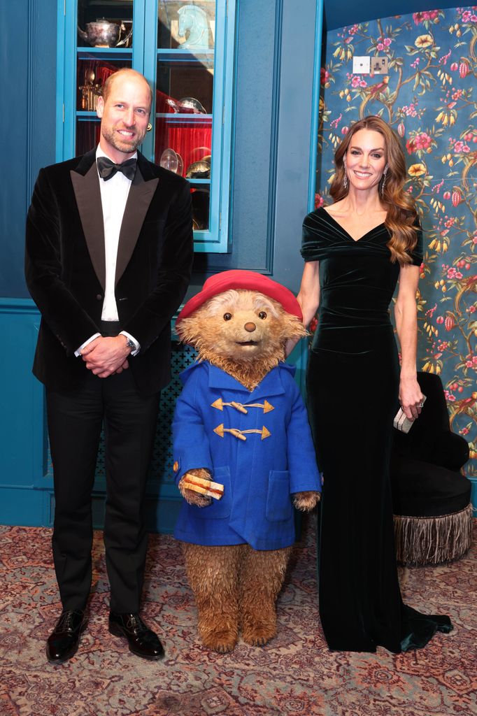 Catherine, Princess of Wales and Prince William, Prince of Wales meet a number of performers and representatives, including Paddington Bear,