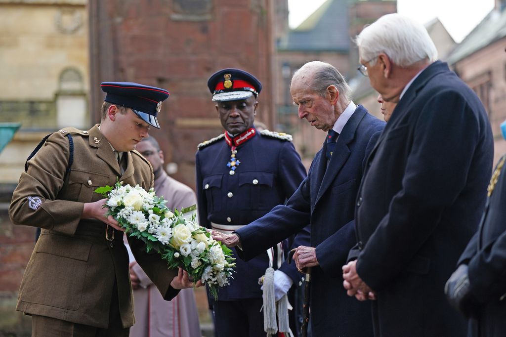 A wreath is laid on behalf of the Duke of Kent
