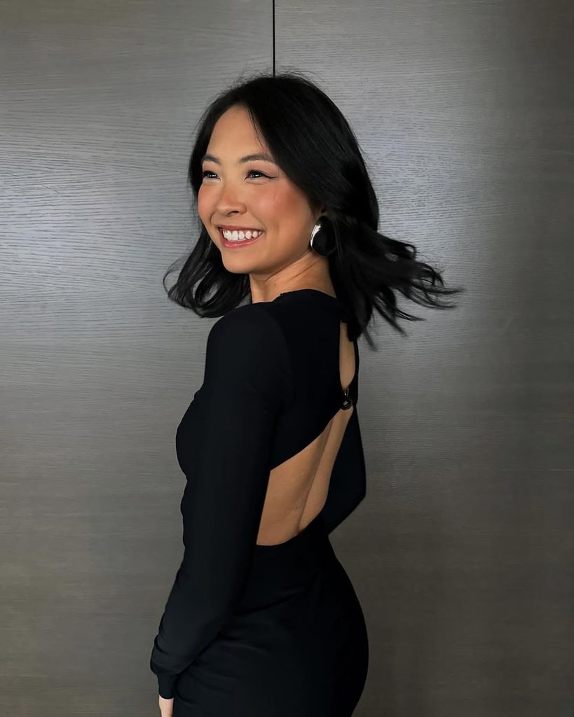 allison hsu black gown smiling