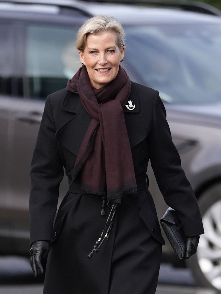 The Duchess of Edinburgh, in her role as Royal Colonel, 5th Battalion, The Rifles (5 Rifles), arrives for a visit to their base at Bulford Camp, Wiltshire. Picture date: Friday December 5, 2025. 