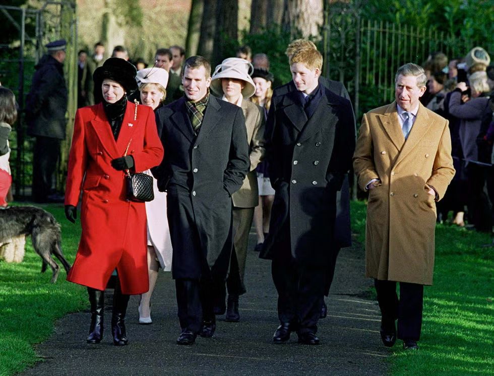 The royal family on Christmas Day 2000