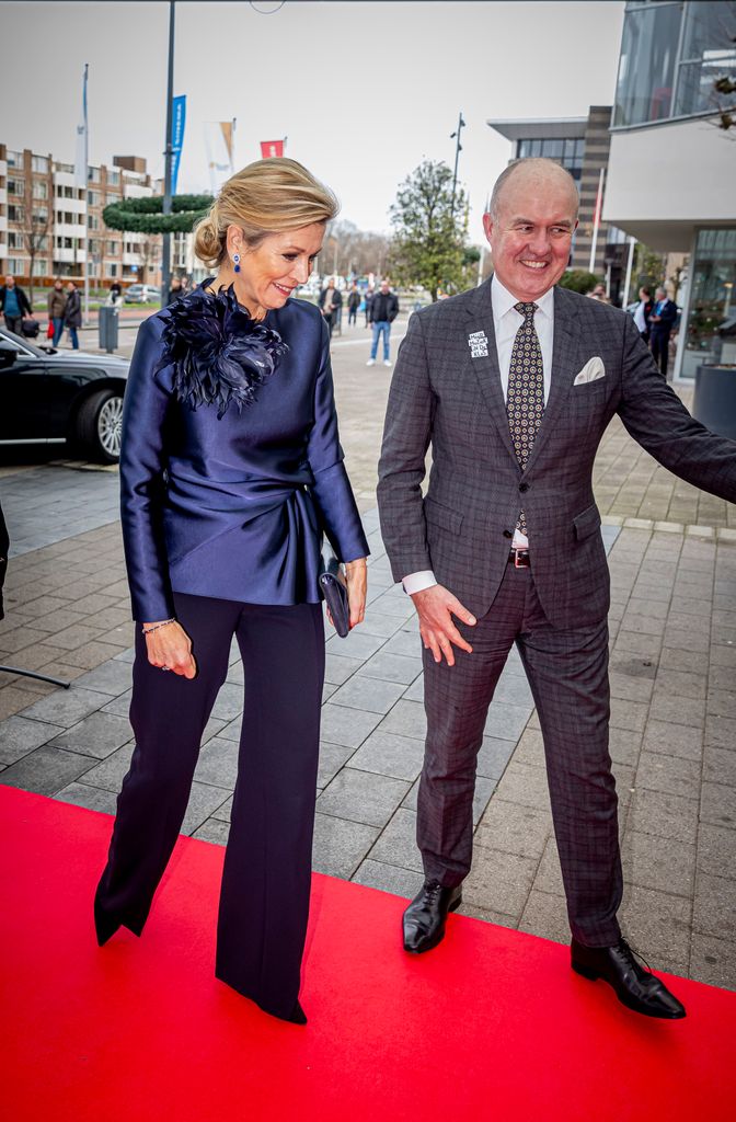 Queen Maxima of The Netherlands at the Christmas Music Gala concert in Theater Chasse on December 9, 2025