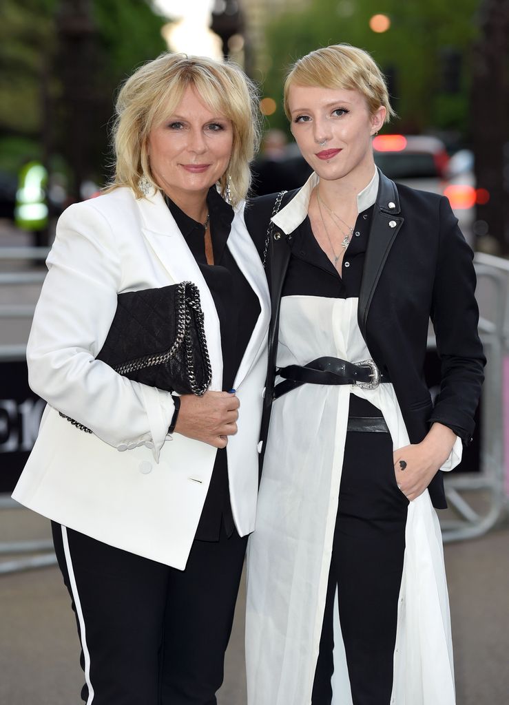 Jennifer Saunders standing with daughter Freya