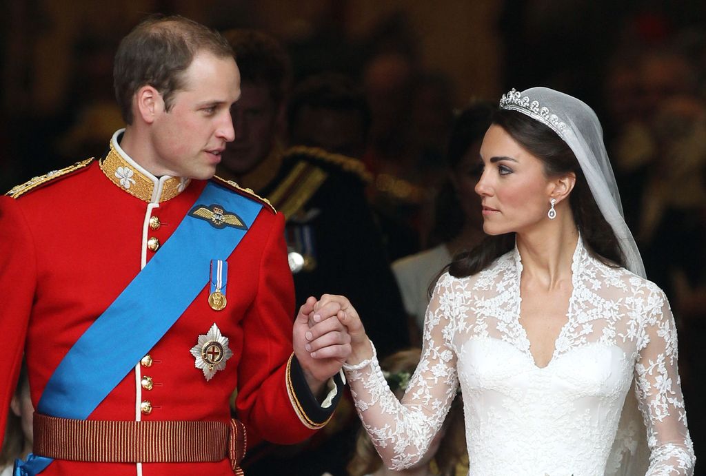 Kate wears Robinson Pelham earrings on her wedding day in 2011
