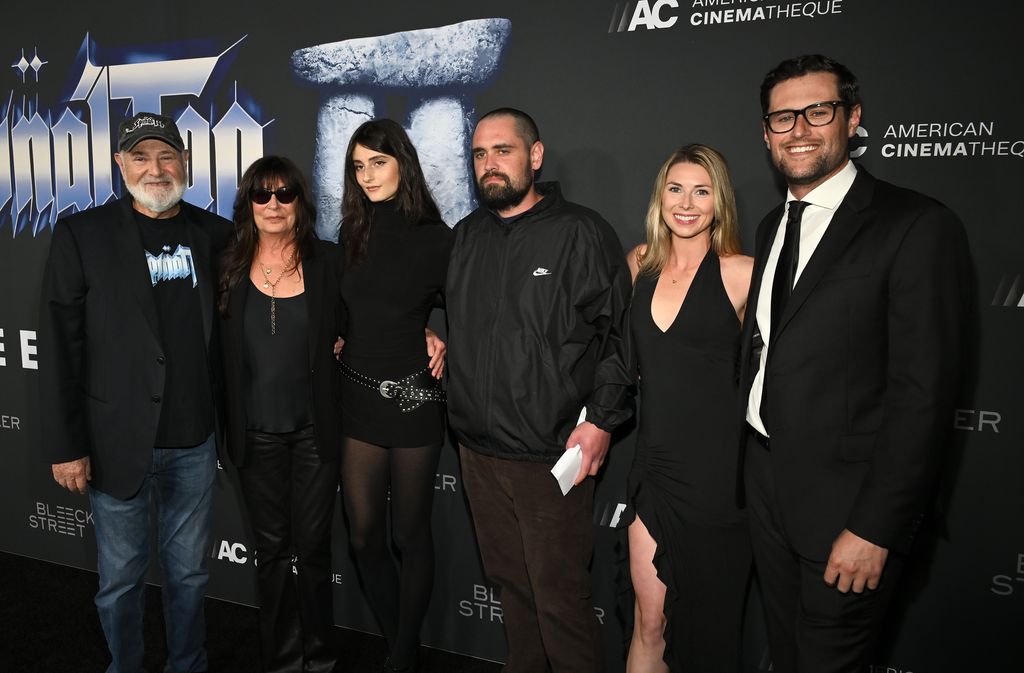 Rob Reiner, Michele Singer, Romy Reiner, Nick Reiner, Maria Gilfillan and Jake Reiner at "Spinal Tap II: The End Continues" Los Angeles Premiere in 2025