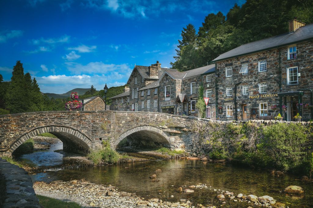 The bridge in Beddgelert (English: Gelert's Grave), is a village and community in the Snowdonia area of Gwynedd.