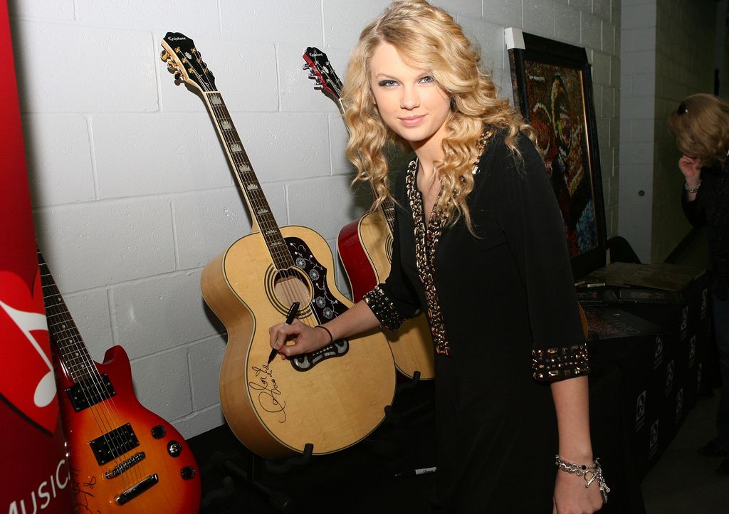 Singer Taylor Swift at the 50th Annual Grammy Awards MusiCares Signings at Staples Center on February 7, 2008 in Los Angeles, California.