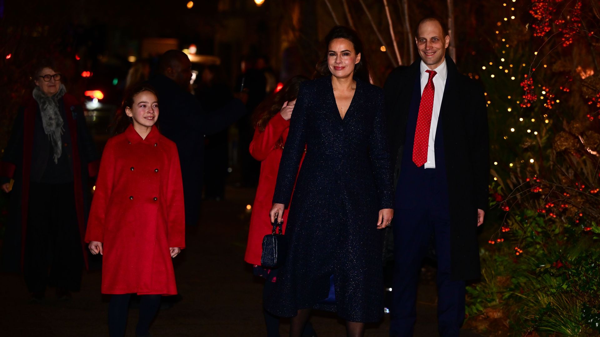 Sophie Winkleman walking with her husband Lord Frederick Windsor and theur daughters, Maud and Isabella