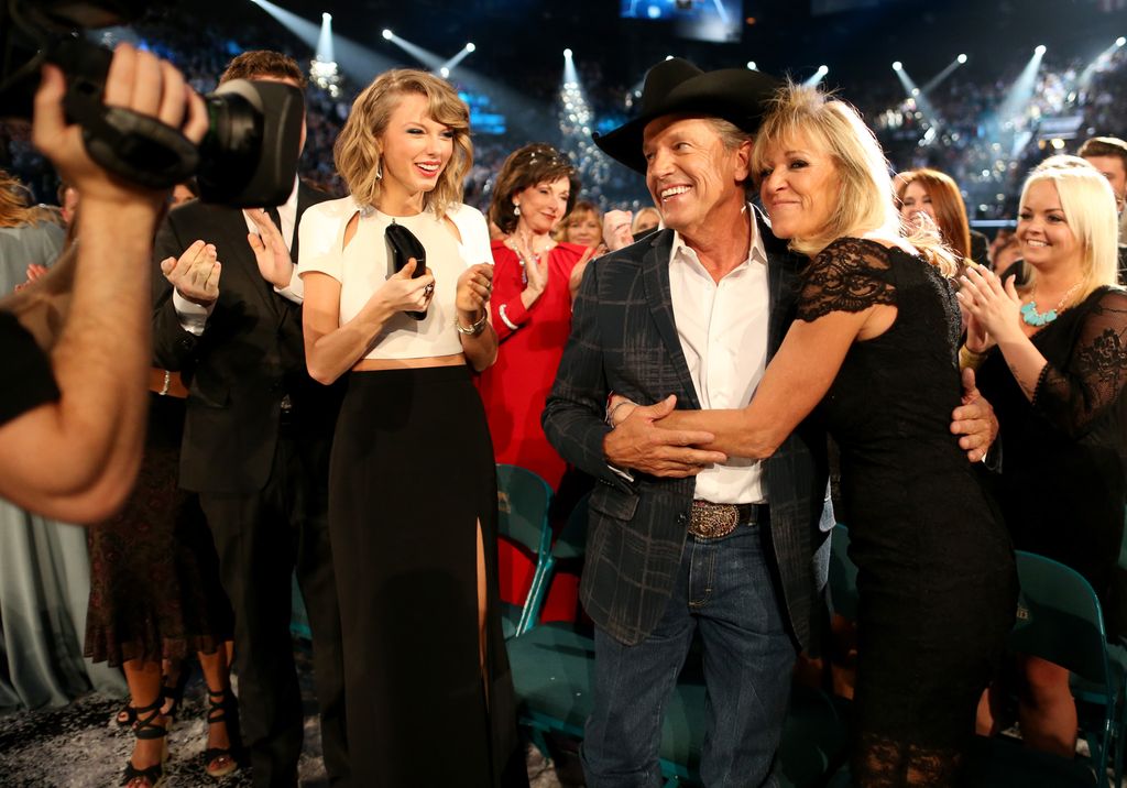 Taylor Swift, George Strait and Norma attend the 49th Annual Academy of Country Music Awards in 2014