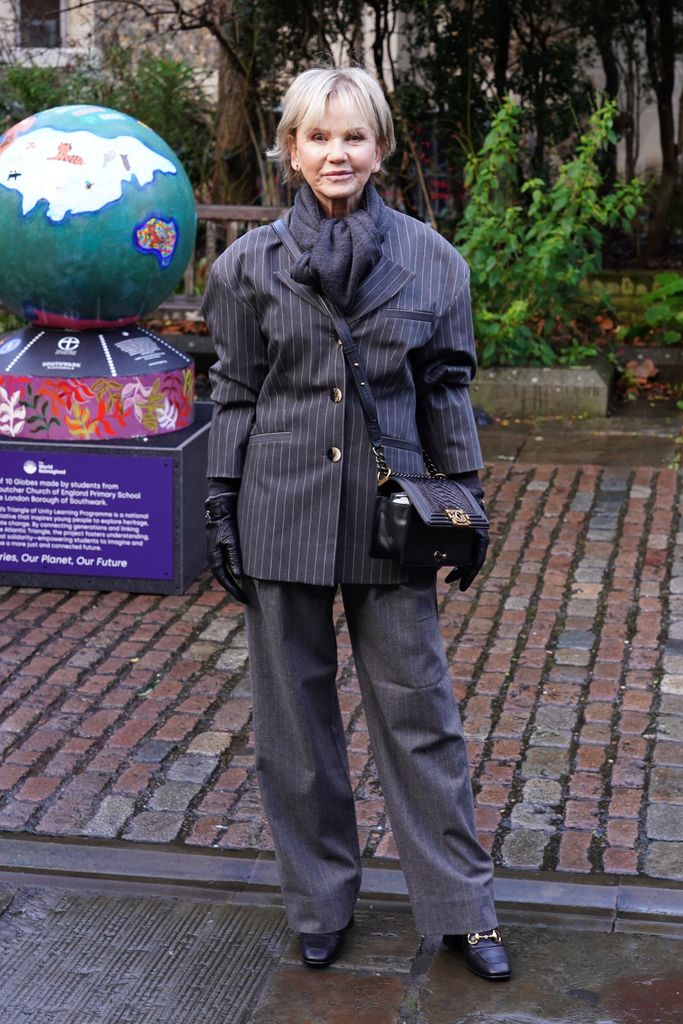 Lisa Maxwell arrives for a service of thanksgiving for Dame Jilly Cooper at Southwark Cathedral, London