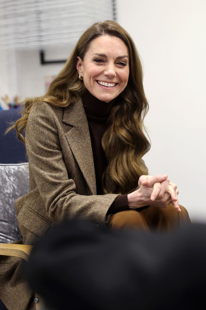 Catherine, Princess of Wales during her visit to Family Action's Children's Trauma Therapy Service on January 27, 2026 in Bradford, England