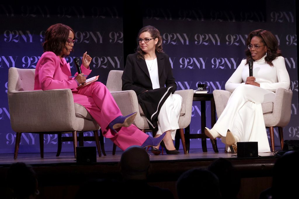 oprah winfrey talking with dr. ania m. jastreboff and gayle king new york