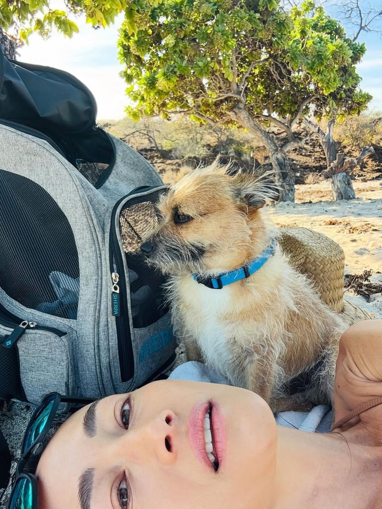 She enjoyed the day with her dog