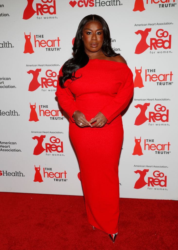 uzo adbua red dress heart association