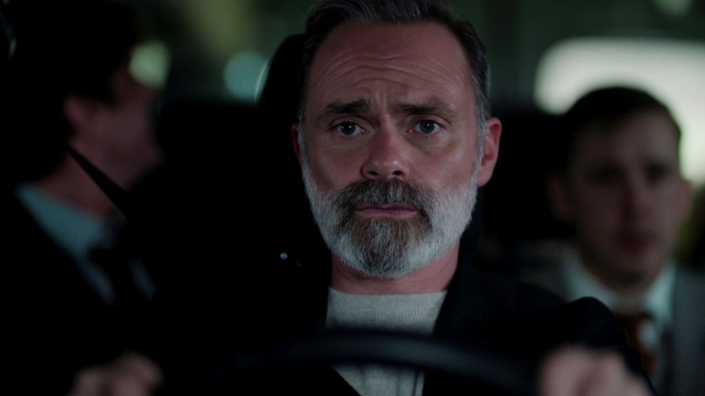 close-up of man in car 