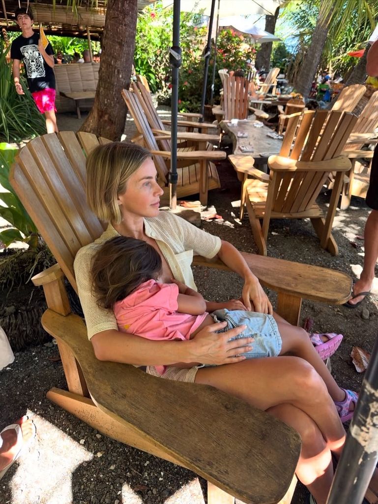 Julianne getting some snuggles on vacation