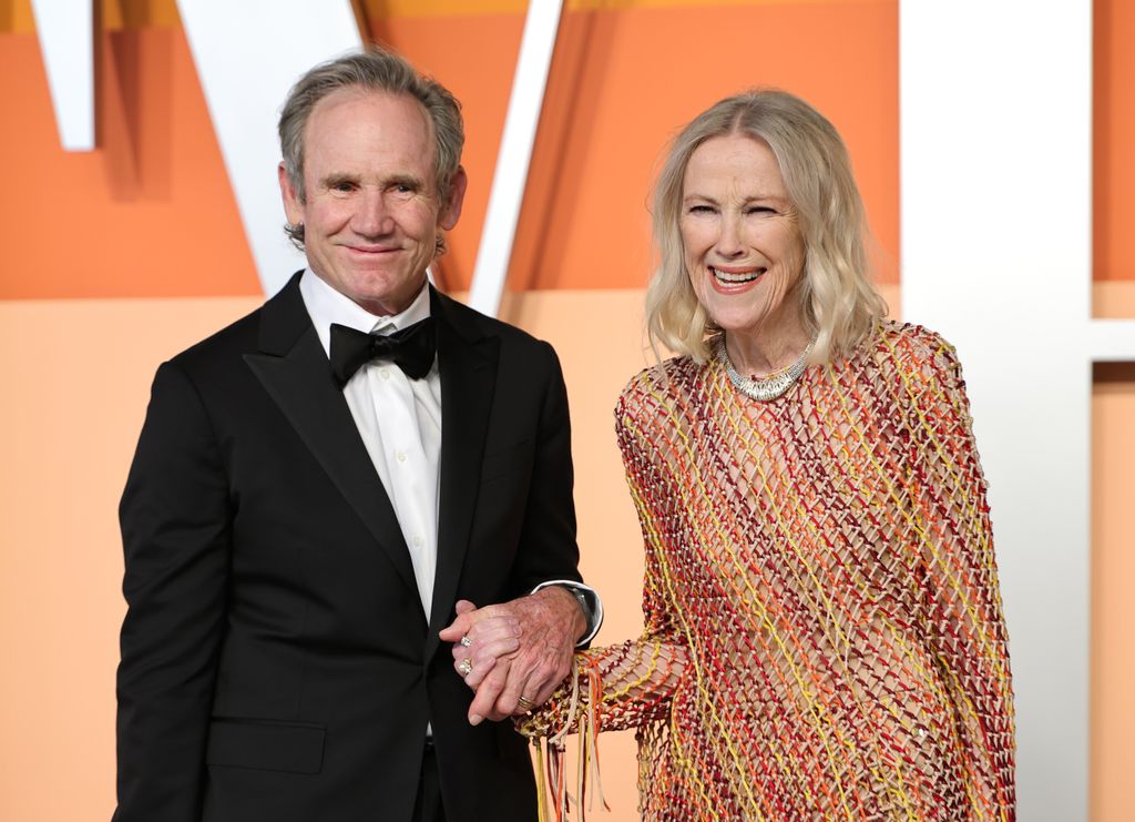 Bo Welch and Catherine O'Hara attend the 2025 Vanity Fair Oscar Party