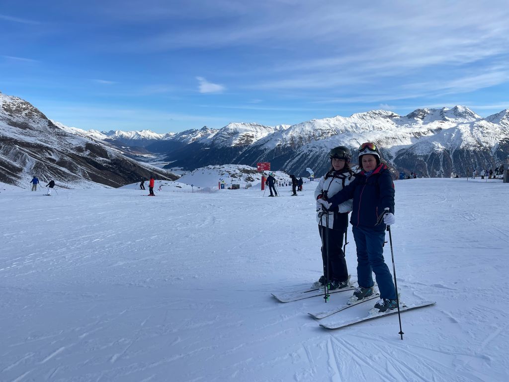 The sun was shining when we hit the slopes 