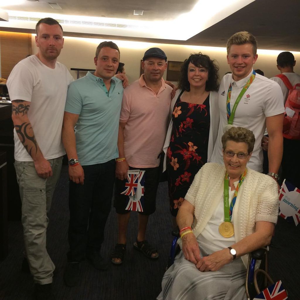 Adam Peaty with his family
