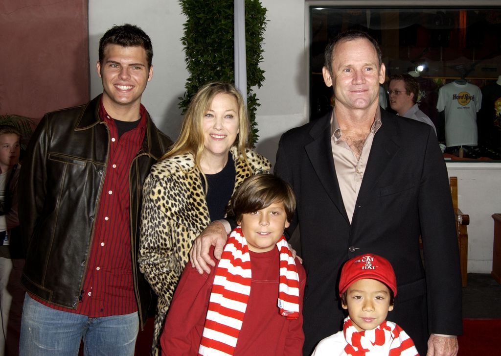 Catherine O'Hara, husband Bo Welch and family during "The Cat In The Hat" World Premiere at Universal Studios Cinema in Universal City, California, United States.
