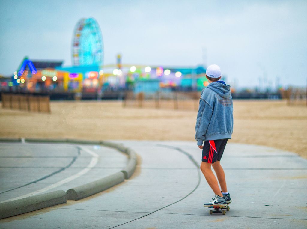 Grab a board from reception and cruise the boardwalk