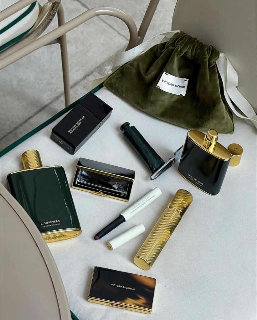 The Victoria Beckham bag is made from velvet and could easily be used as a clutch bag